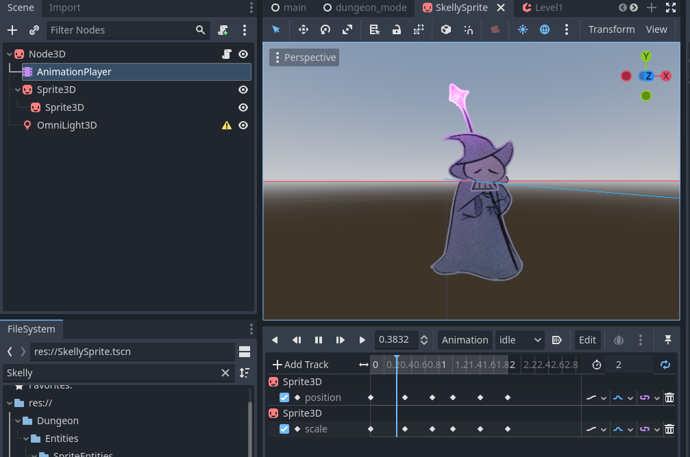 Godot setup for skelly.